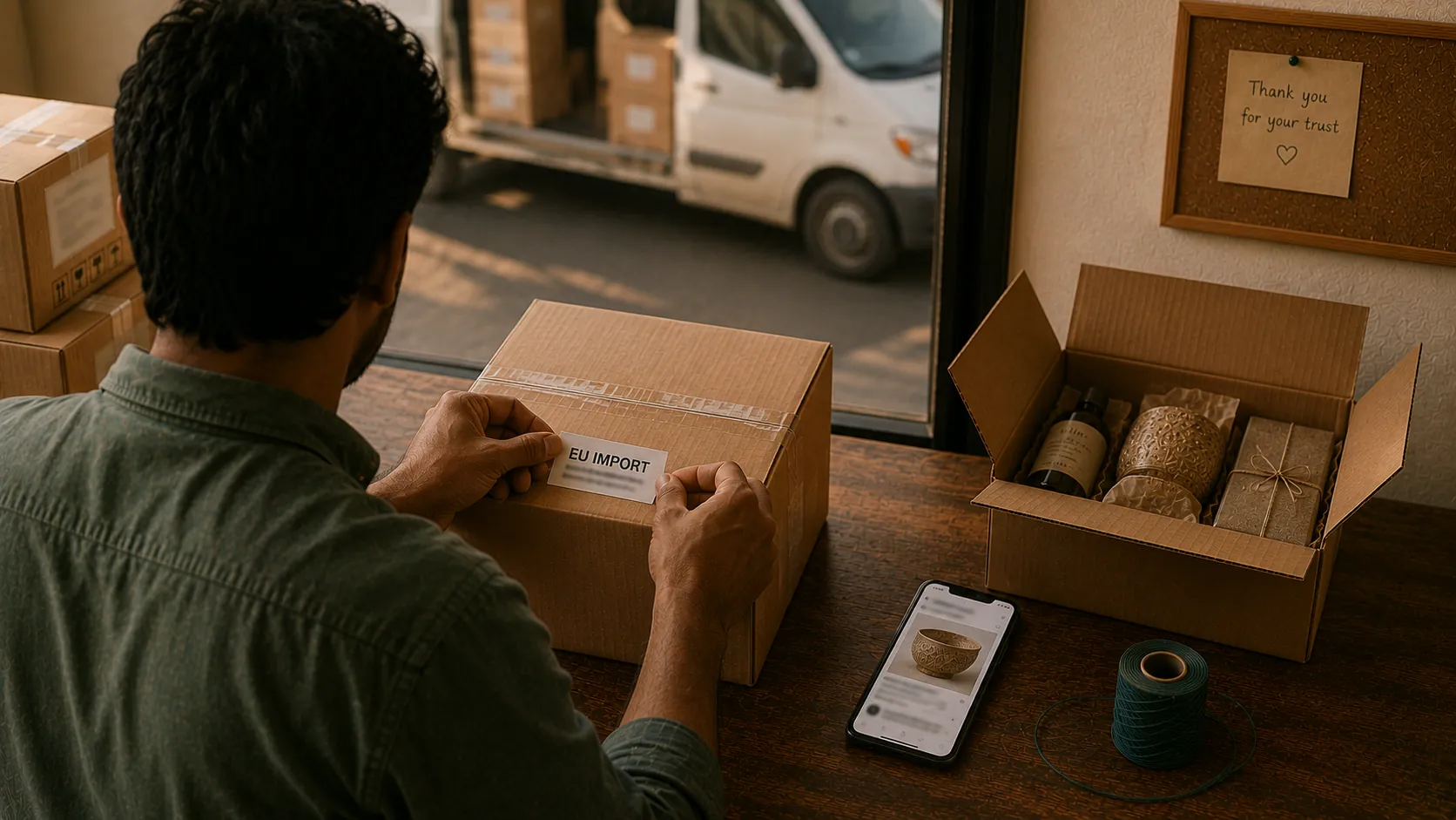 DS Corp order being prepared for shipment from India to Europe