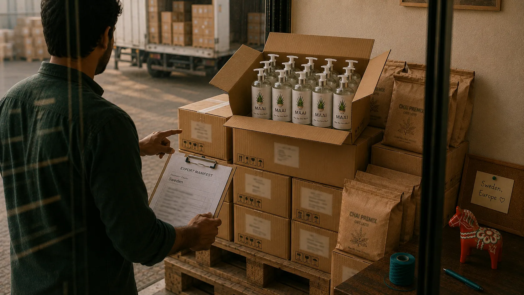 DS Corp order being prepared for shipment from India to Sweden